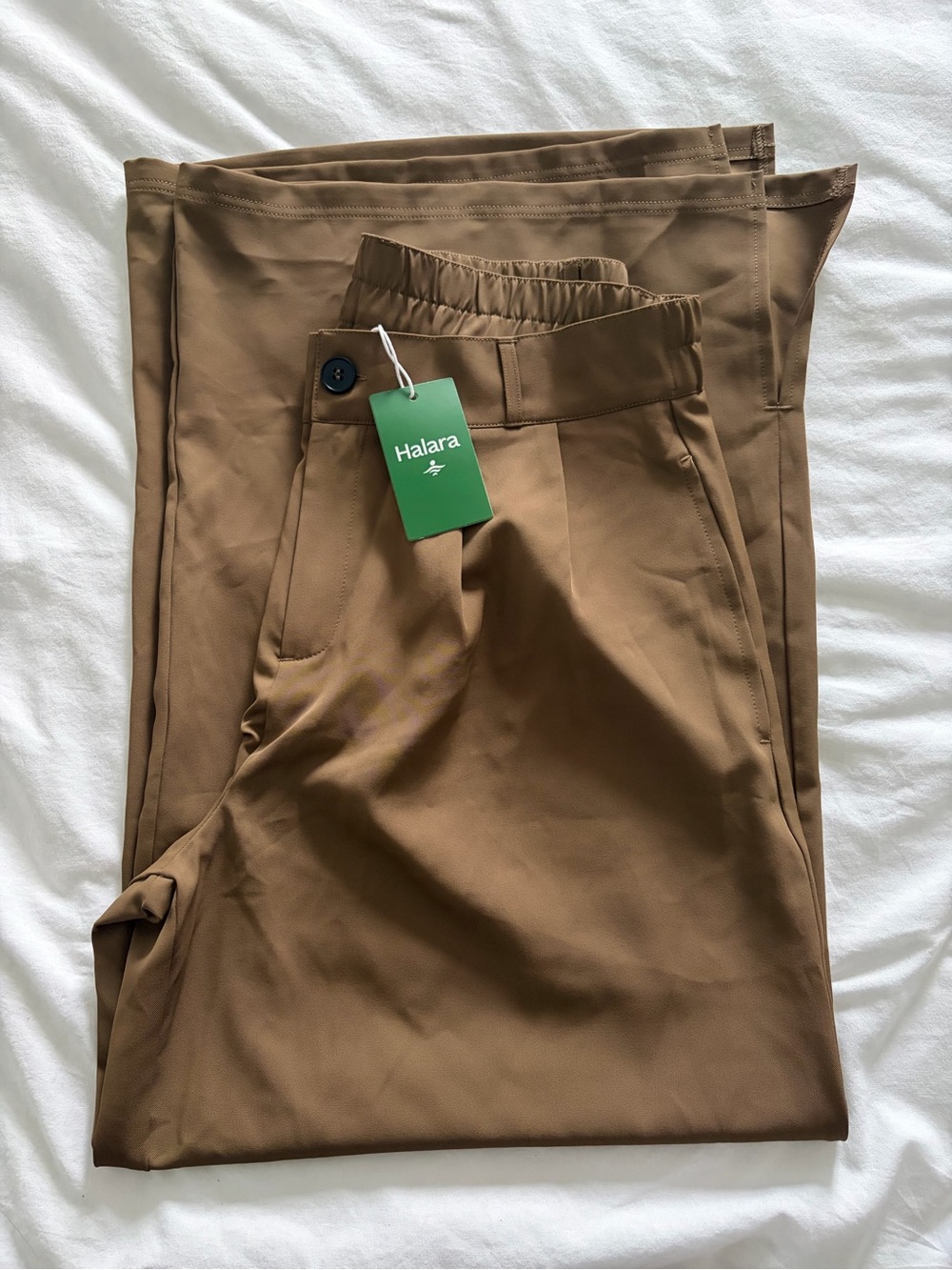 HALARA Women’s Brown Wide-Leg Business Casual Jumpsuit-Style Pants Large NWT